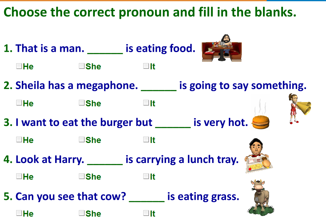 personal pronouns exercises